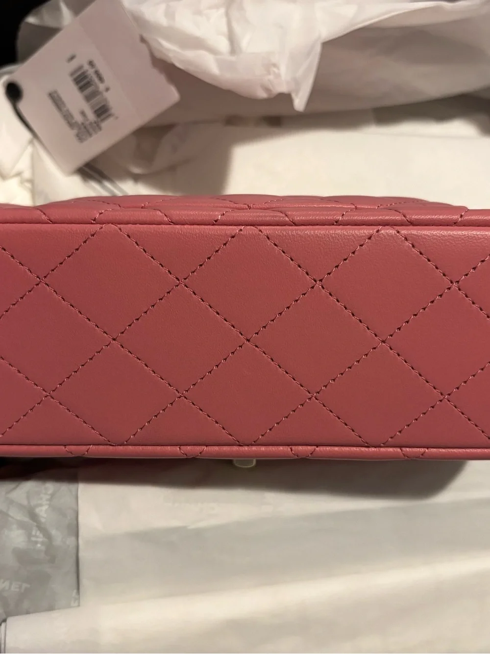 CHANEL Pink Quilted Leather Top-Handle Satchel with Chain